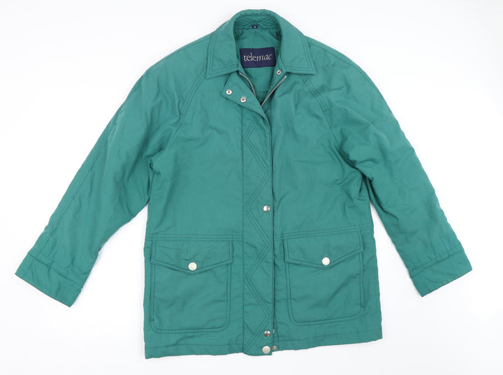 Telemac Womens Green   Quilted Coat Size M