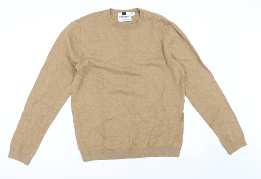 Front view of Topman men’s beige jumper, size M