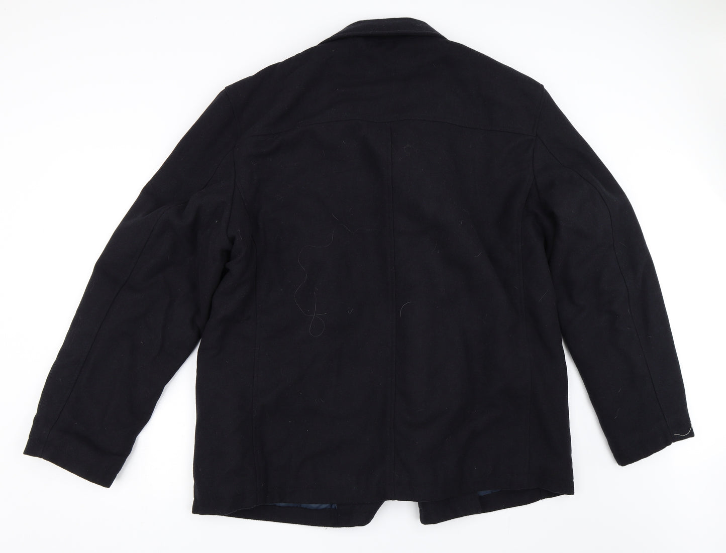 George Mens Black   Pea Coat Coat Size 3XL