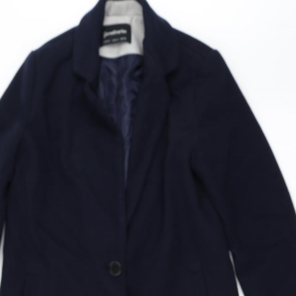 Stradivarius Womens Blue   Overcoat Coat Size M