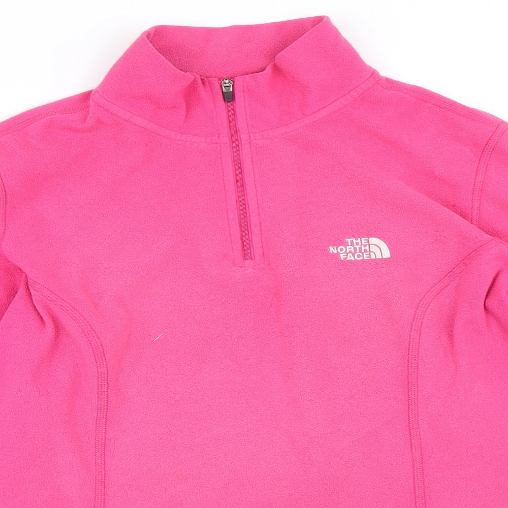 The North Face Womens Pink  Fleece Henley Sweatshirt Size M