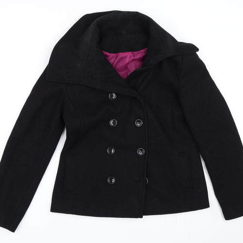 Preworn Womens Black   Pea Coat Coat Size 12