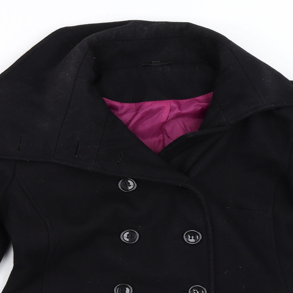 Preworn Womens Black   Pea Coat Coat Size 12
