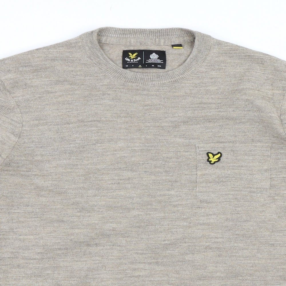 Lyle & Scott Mens Beige   Pullover Jumper Size M