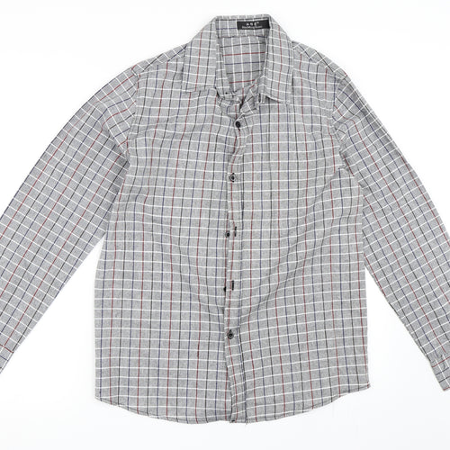 Preworn Mens Grey Check   Button-Up Size XL