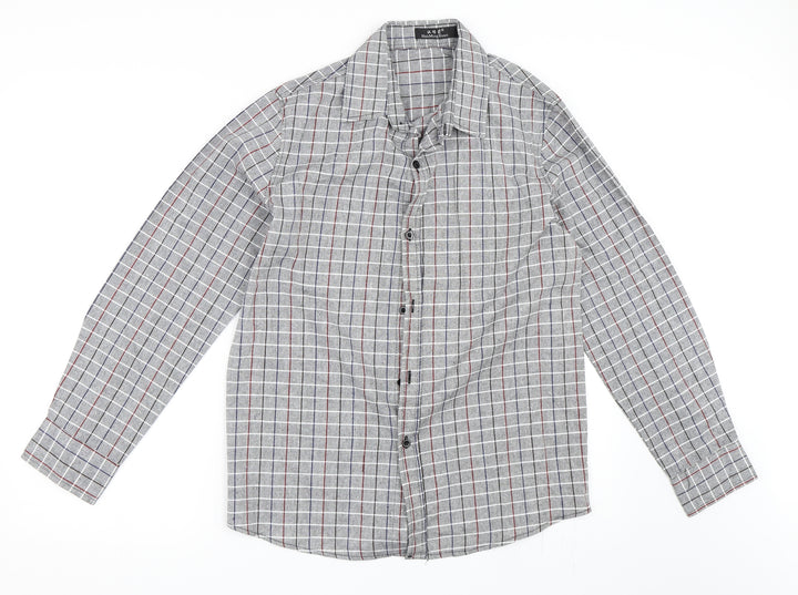 Preworn Mens Grey Check   Button-Up Size XL