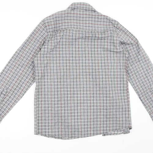 Preworn Mens Grey Check   Button-Up Size XL