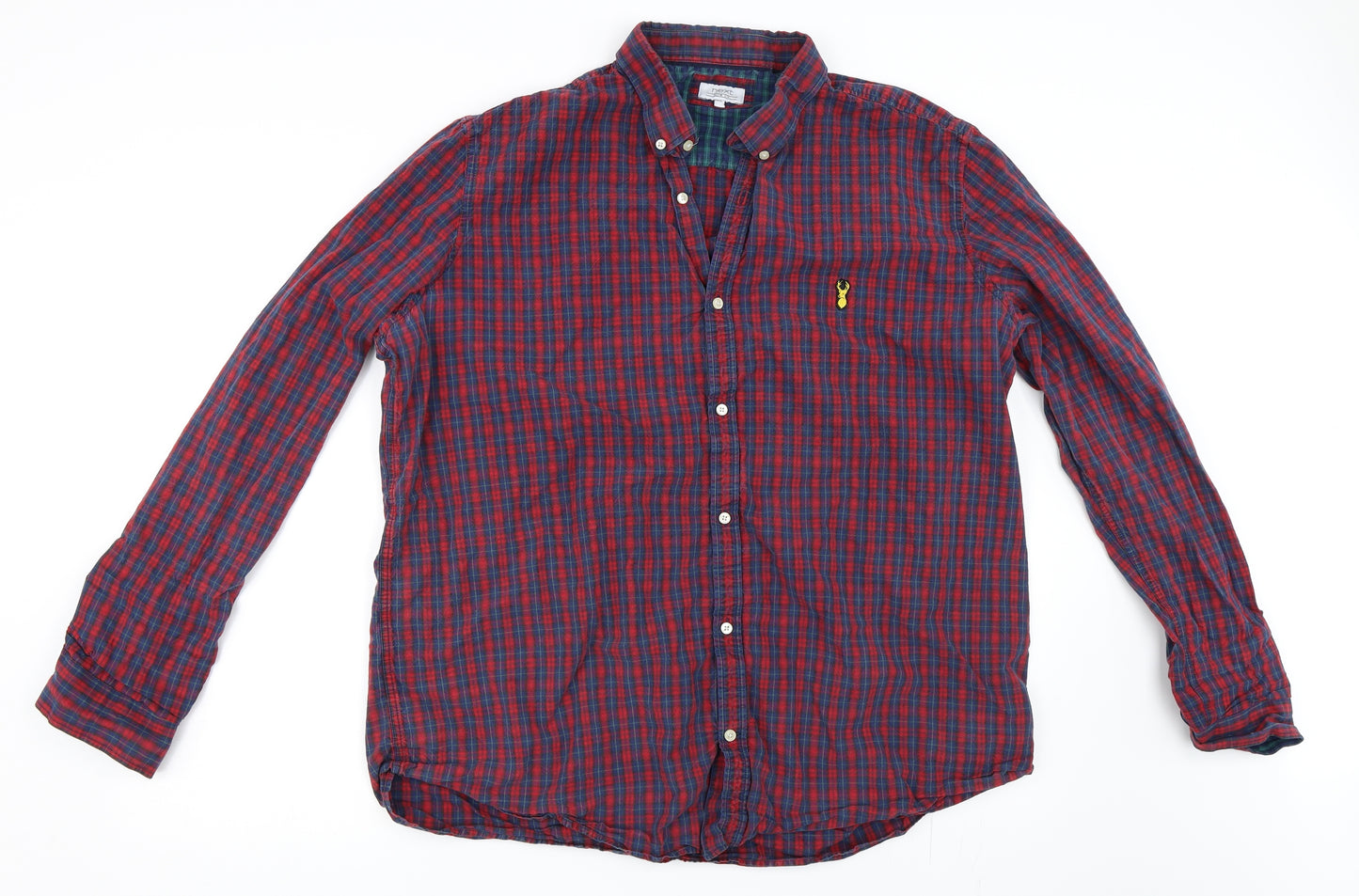 NEXT Mens Red Check   Button-Up Size 2XL
