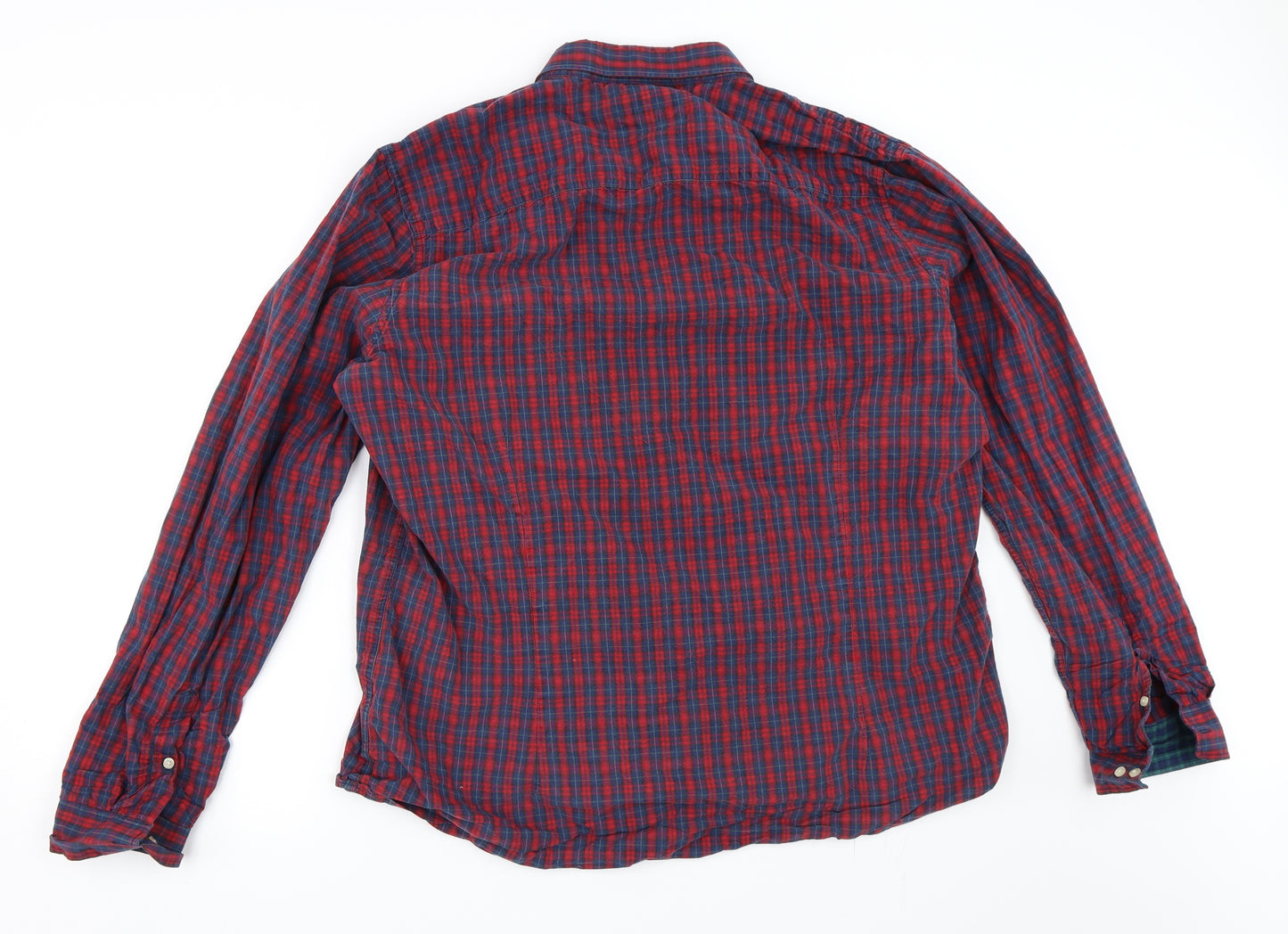 NEXT Mens Red Check   Button-Up Size 2XL