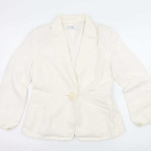 Wallis Womens White   Jacket Blazer Size 10
