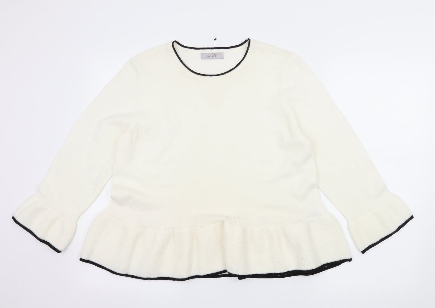 Per Una Womens White  Knit Pullover Jumper Size 14