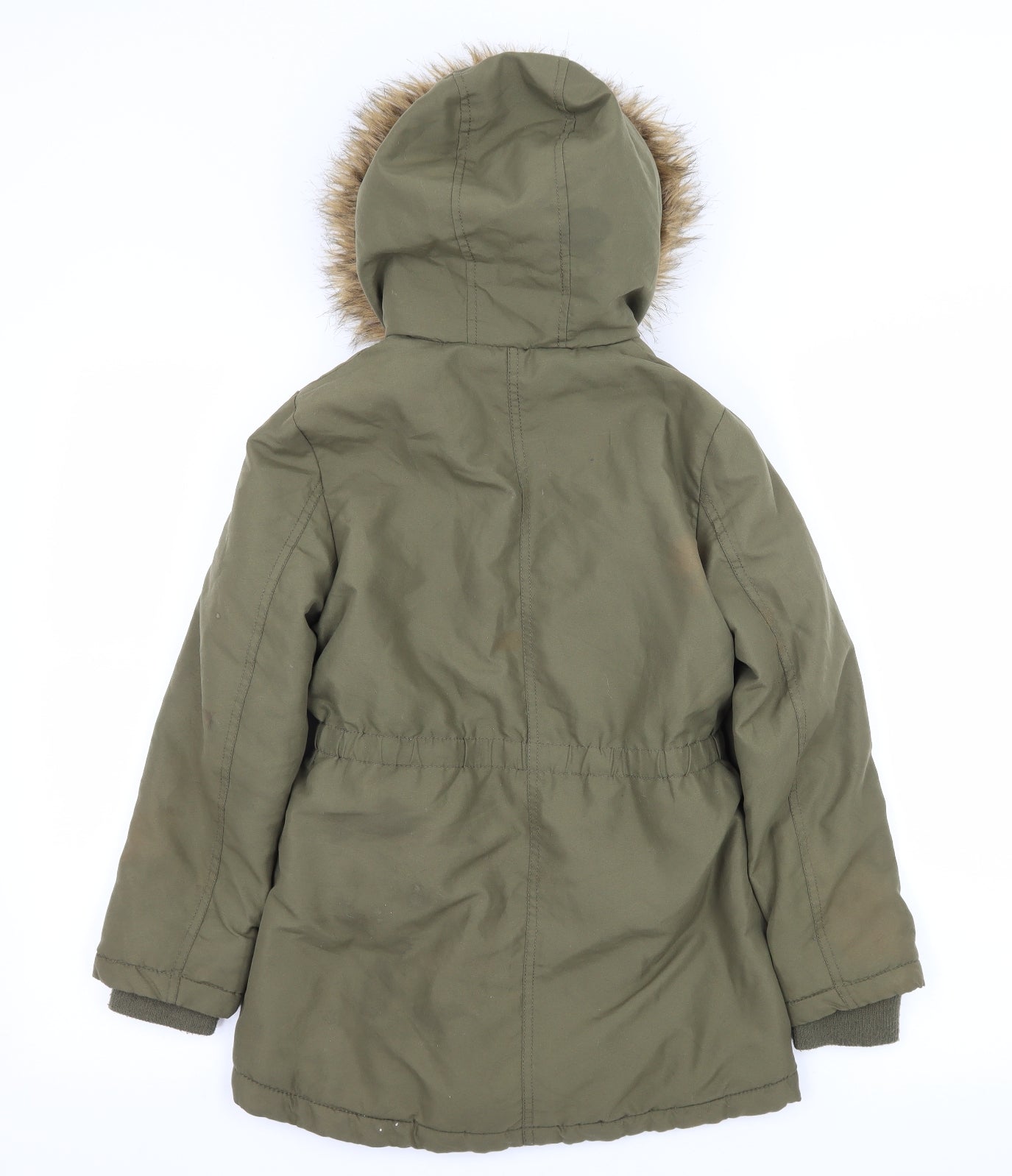 George Girls Green   Parka Coat Size 8-9 Years
