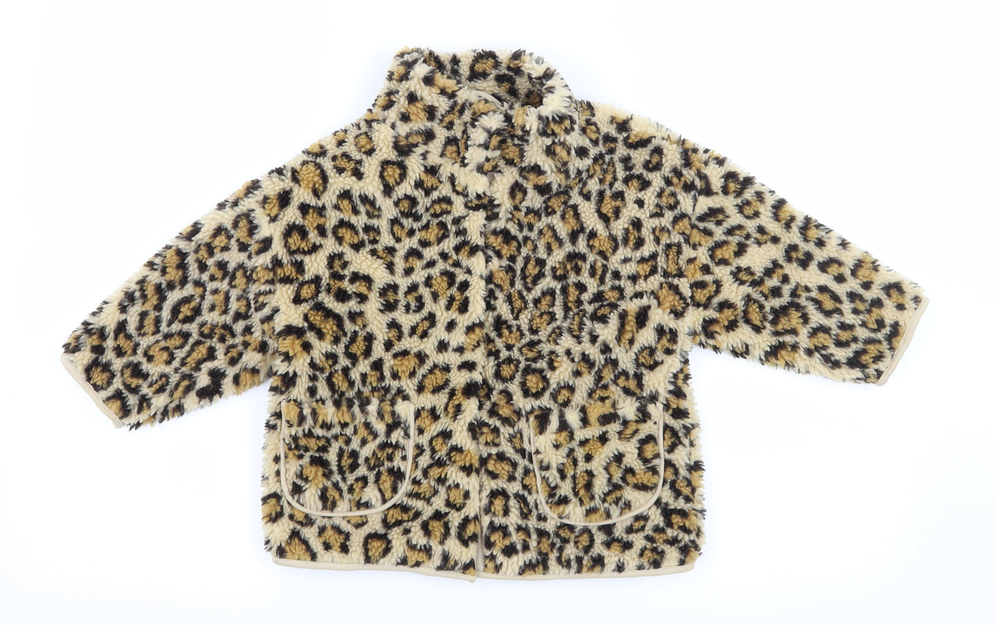 NEXT Girls Brown Animal Print  Basic Coat Coat Size 3-4 Years