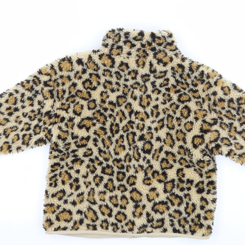 NEXT Girls Brown Animal Print  Basic Coat Coat Size 3-4 Years