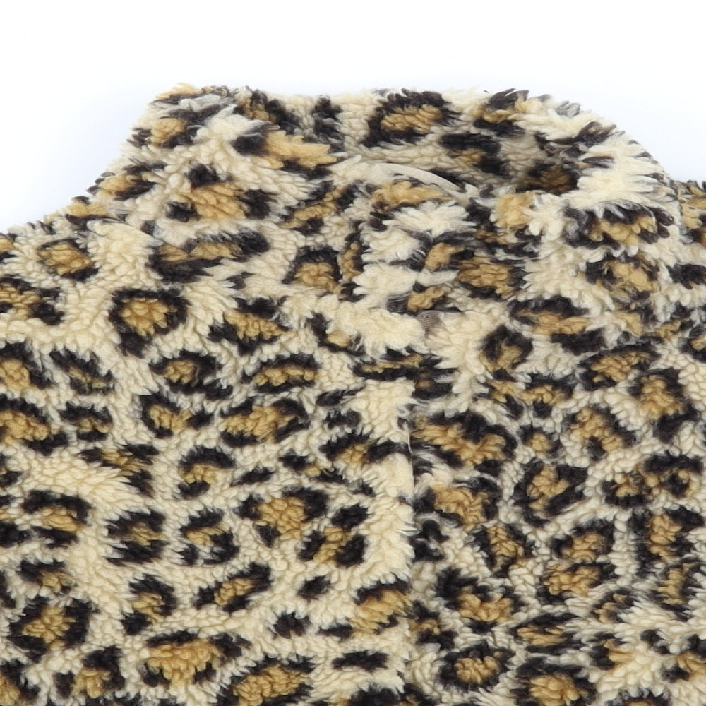 NEXT Girls Brown Animal Print  Basic Coat Coat Size 3-4 Years