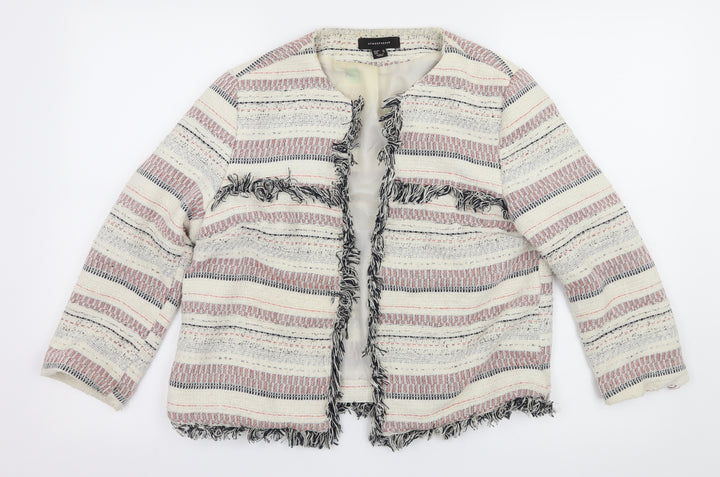 Atmosphere Womens Ivory Striped  Jacket  Size 12