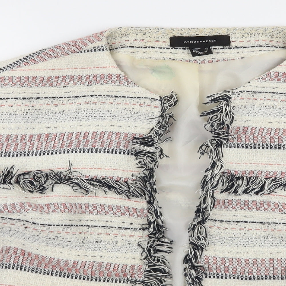 Atmosphere Womens Ivory Striped  Jacket  Size 12