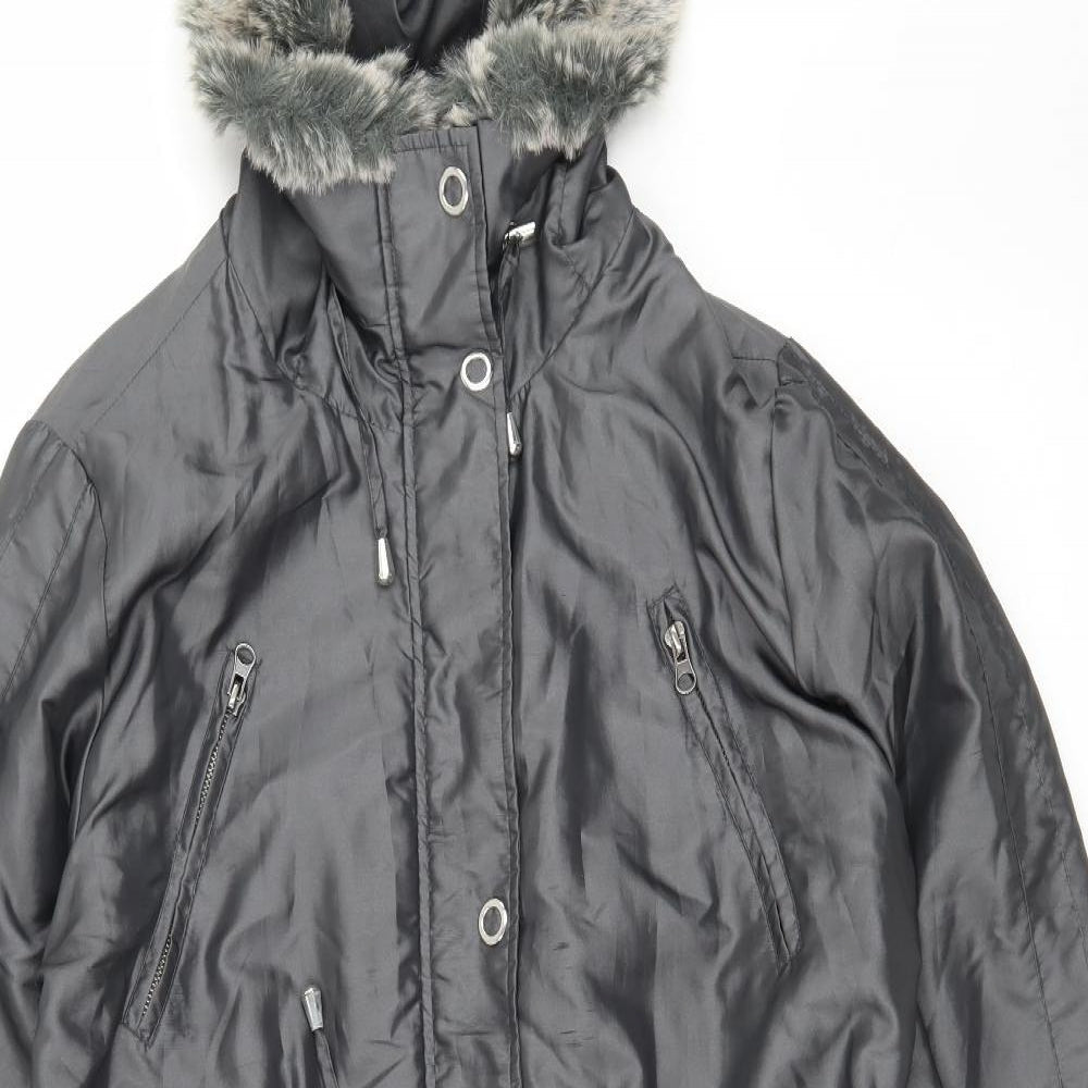 Joanna Hope Womens Grey   Parka Coat Size 16