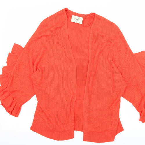 Papaya Womens Orange  Knit Cardigan Jumper Size S