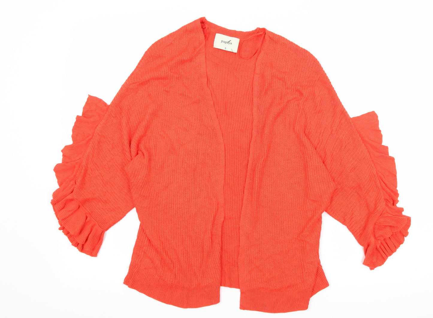 Papaya Womens Orange  Knit Cardigan Jumper Size S