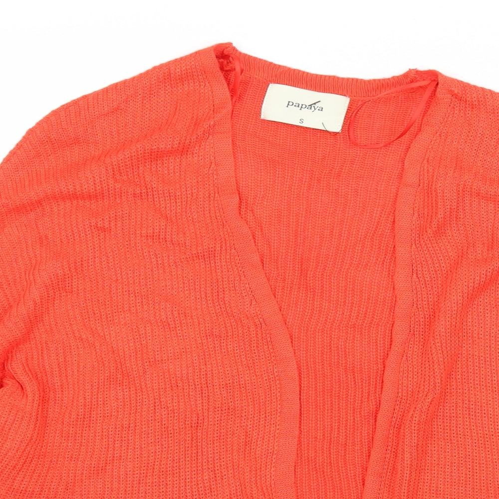 Papaya Womens Orange  Knit Cardigan Jumper Size S
