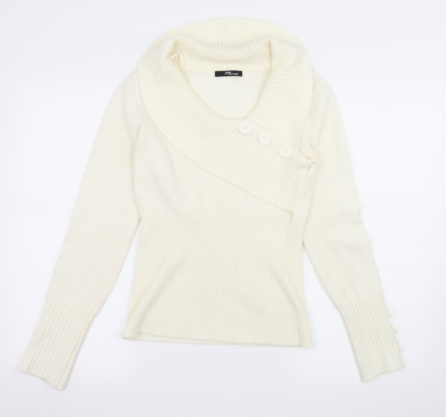 Jane Norman Womens Ivory  Knit Pullover Jumper Size 12