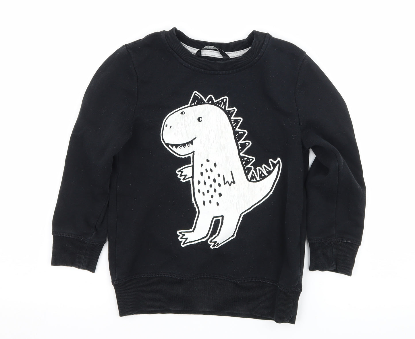 George Boys Black  Jersey Pullover Sweatshirt Size 4-5 Years  - Dinosaur