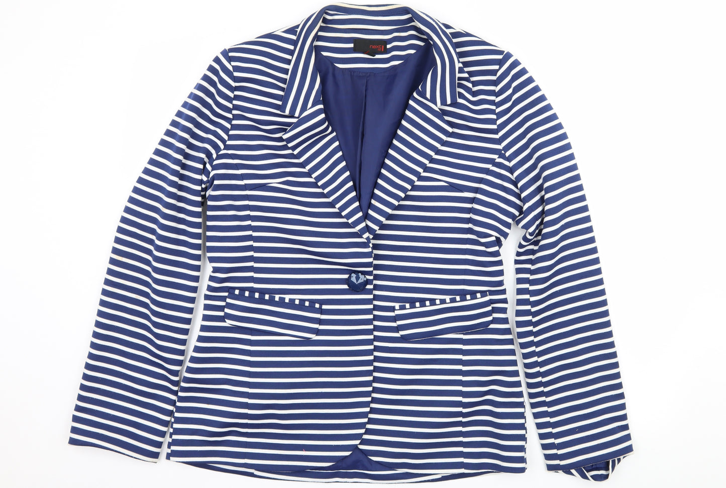 NEXT Womens Blue Striped  Jacket Blazer Size 16