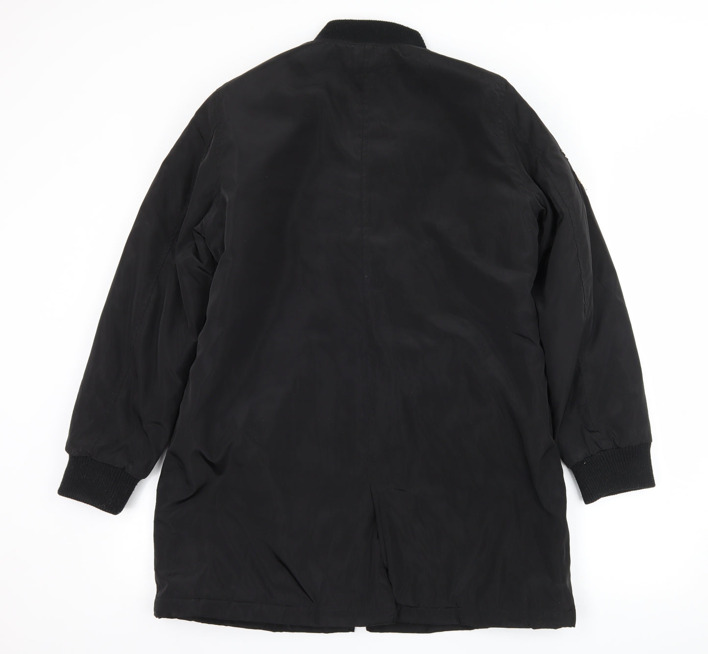 Boohoo Womens Black   Bomber Jacket Jacket Size 14  - Badged