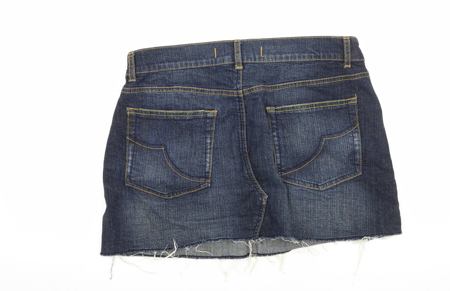 Authentic Womens Blue  Denim A-Line Skirt Size 14