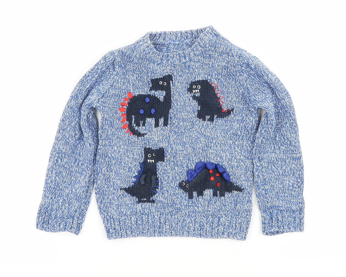 Nutmeg Boys Blue  Knit Pullover Jumper Size 12-18 Months  - Dinosaur