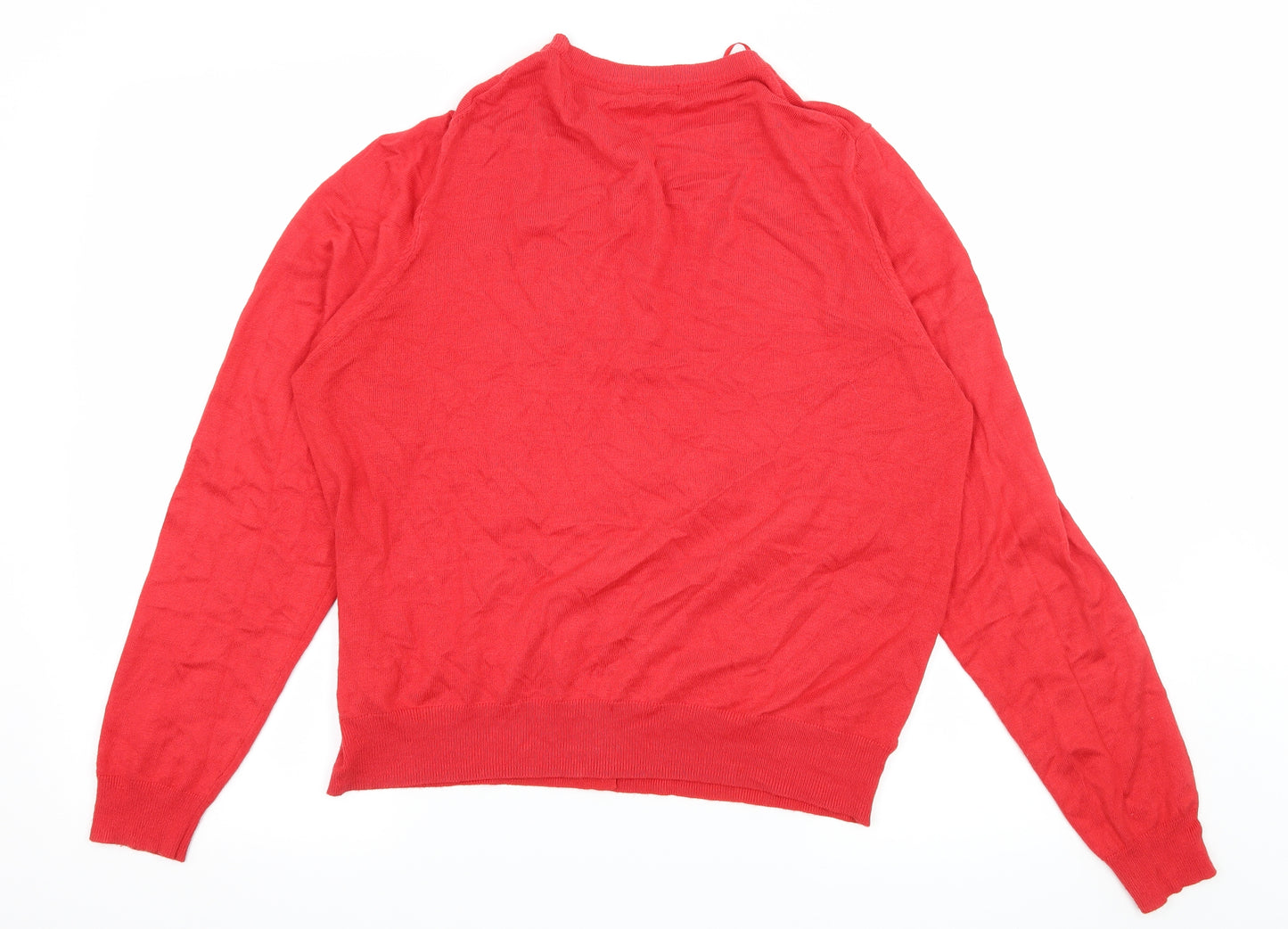 Marks and Spencer Womens Red  Knit Cardigan Jumper Size 18