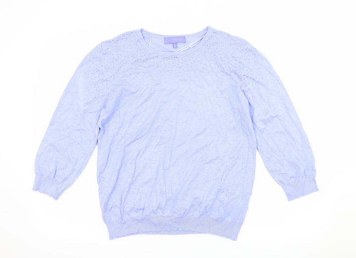 Autonomy Womens Blue Jersey Pullover Jumper Size M