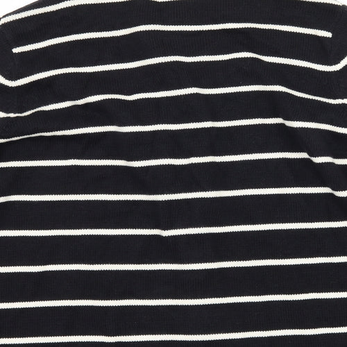 Marks and Spencer Womens Black Striped Knit Cardigan Jumper Size 18