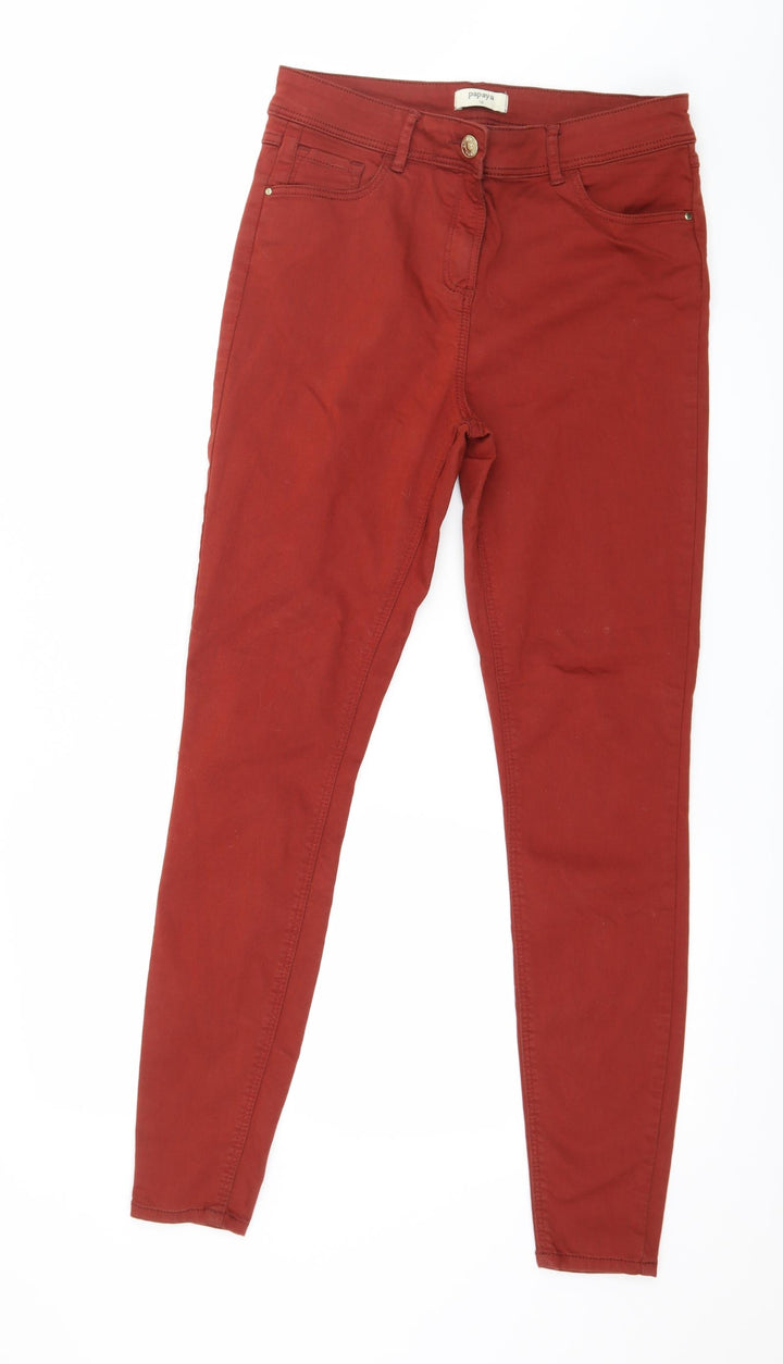 Papaya Womens Red  Denim Skinny Jeans Size 12 L29 in