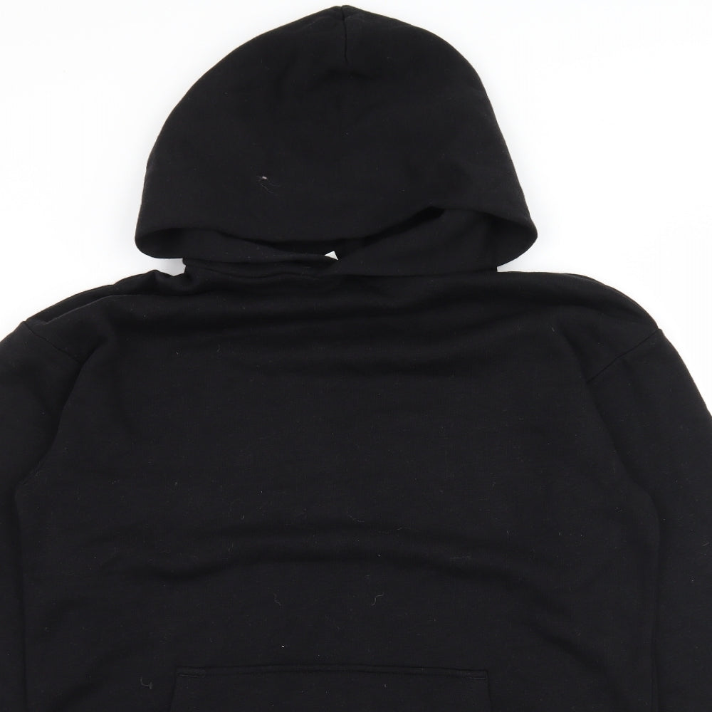 H&M Womens Black  Jersey Pullover Hoodie Size XS
