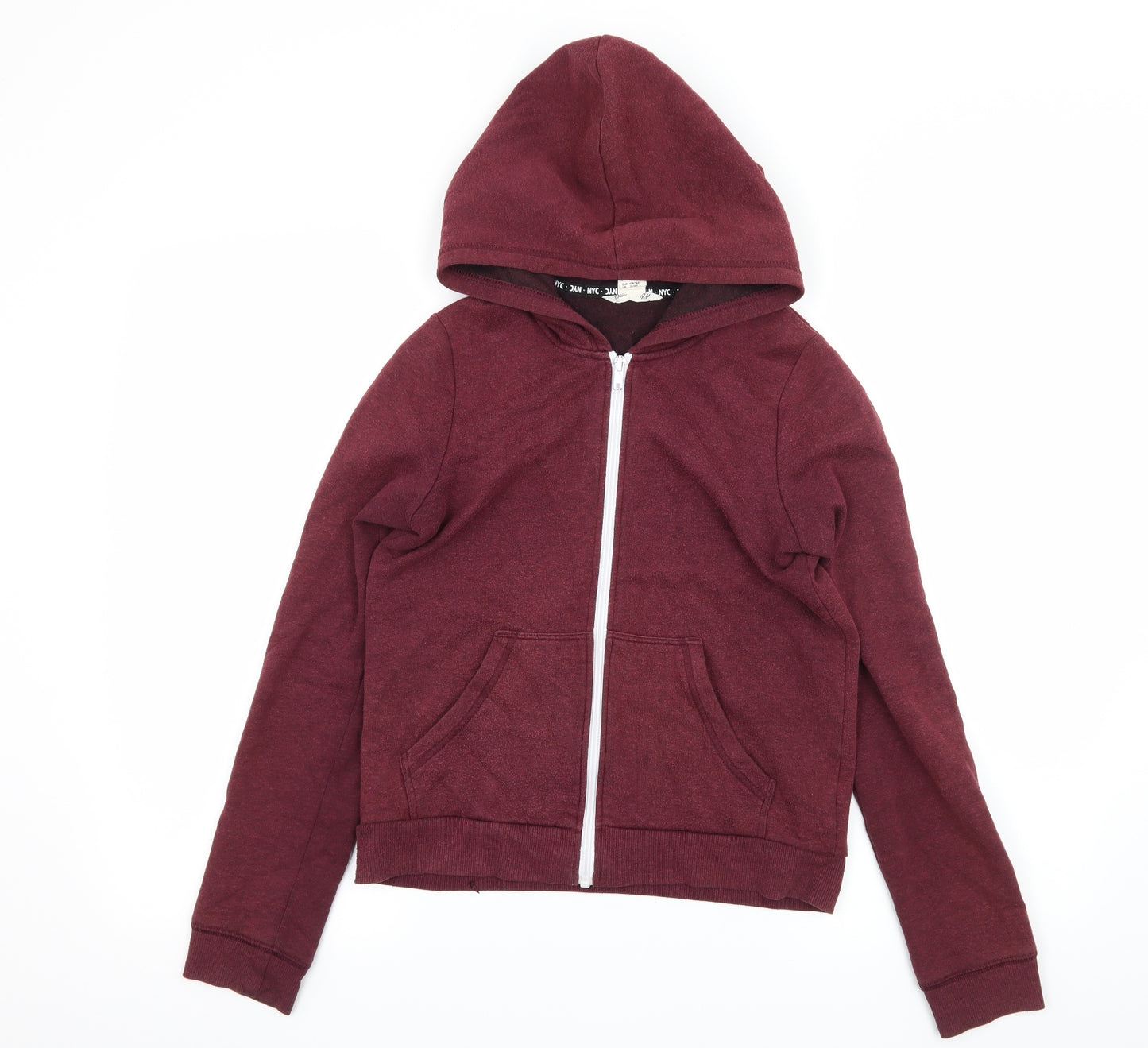 H&M Boys Red  Jersey Full Zip Hoodie Size 13-14 Years