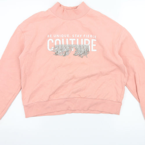 River Island Girls Pink  Jersey Pullover Sweatshirt Size 11-12 Years  - Be Unique
