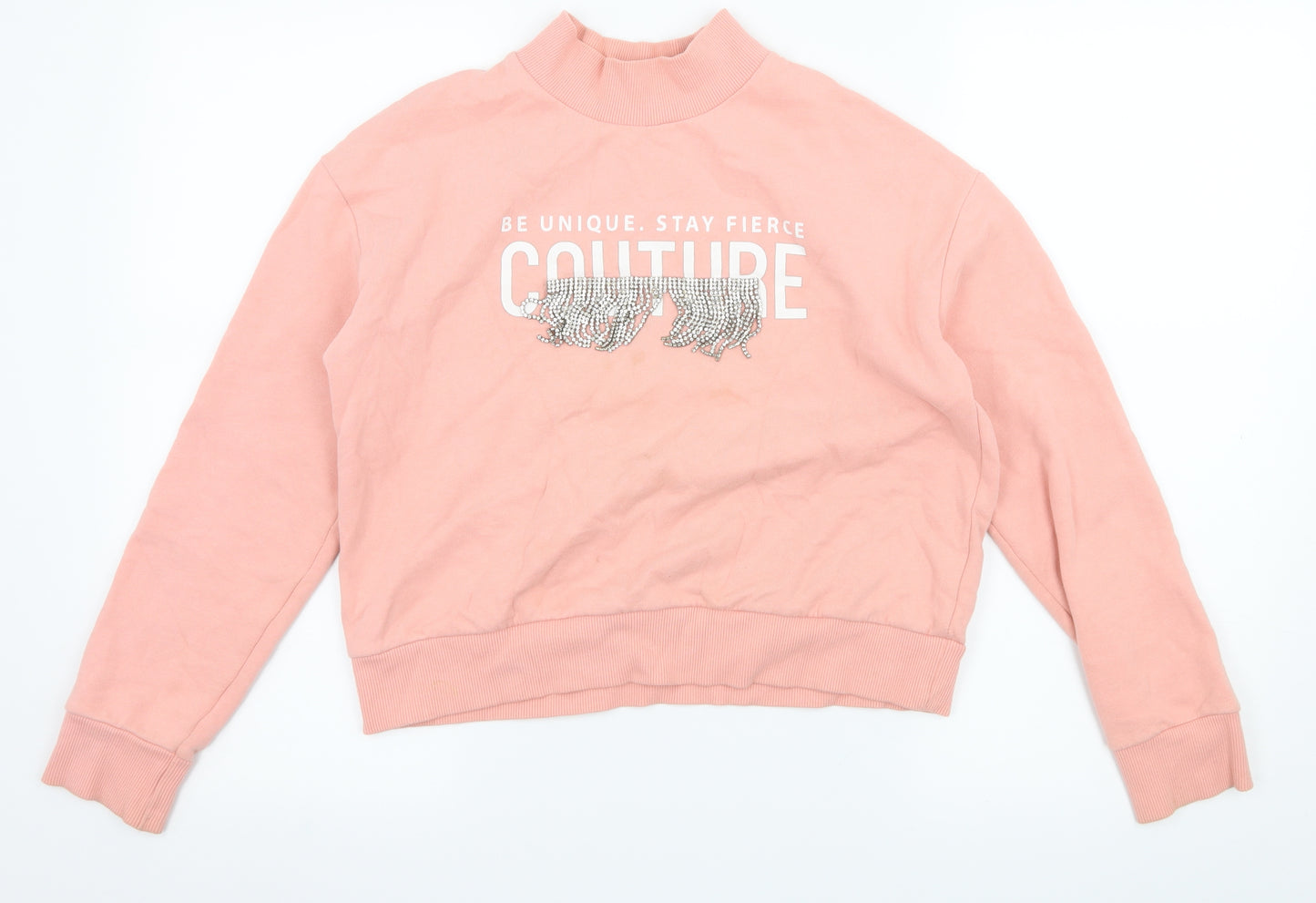 River Island Girls Pink  Jersey Pullover Sweatshirt Size 11-12 Years  - Be Unique