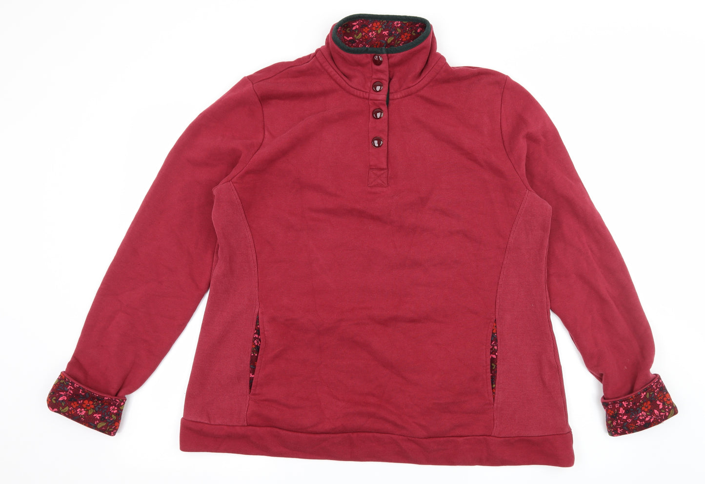 TU Womens Red  Jersey Pullover Sweatshirt Size 16