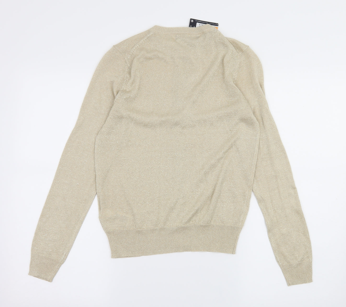 Marks and Spencer Womens Gold  Knit Cardigan Jumper Size 10