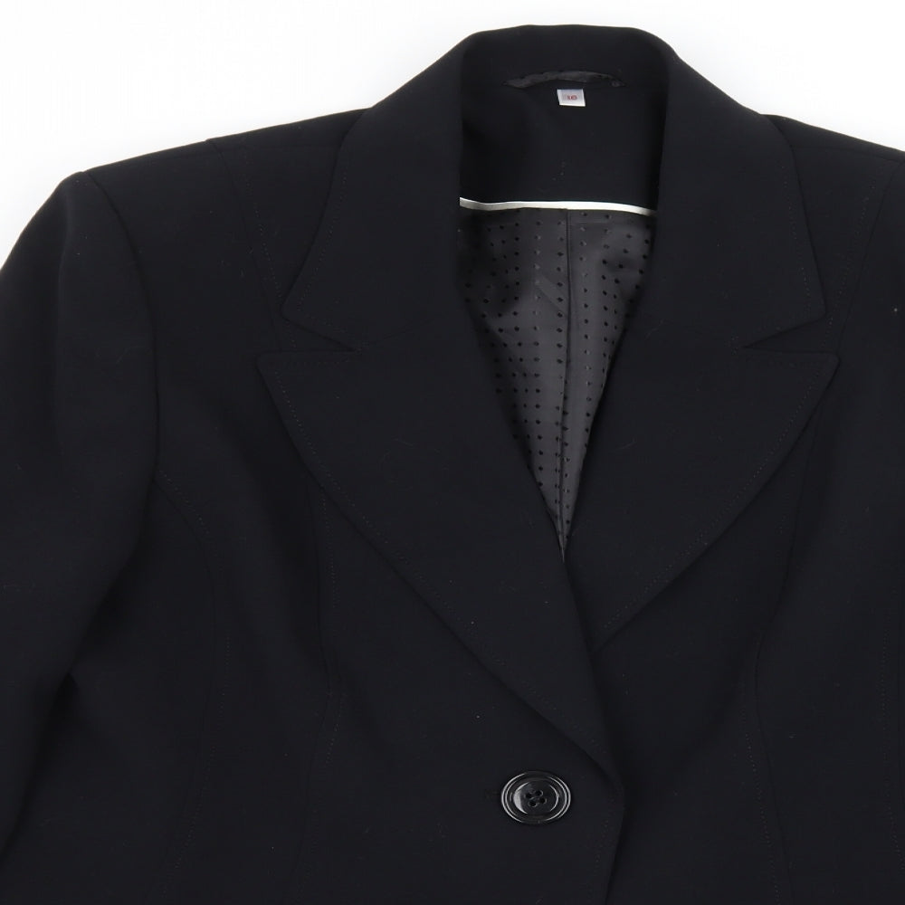 Preworn Womens Black   Jacket Blazer Size 16