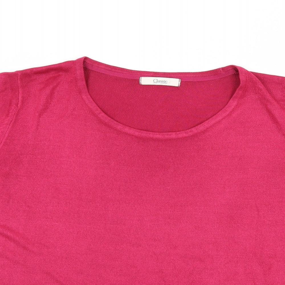 Marks and Spencer Womens Pink  Knit Basic T-Shirt Size 18