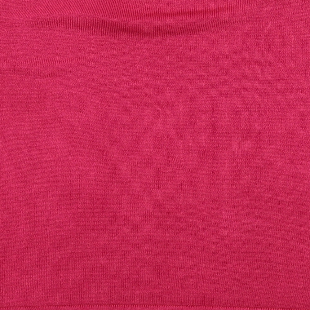 Marks and Spencer Womens Pink  Knit Basic T-Shirt Size 18