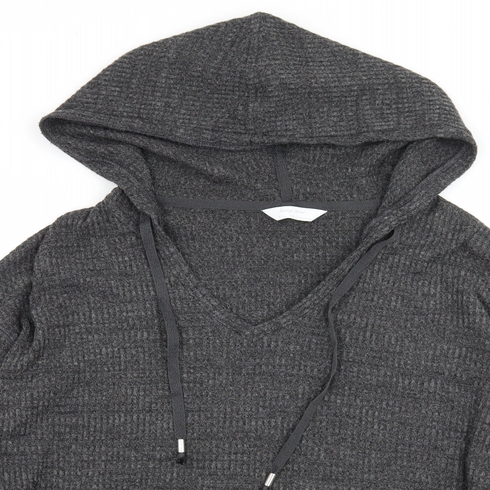 Marks and Spencer Womens Grey  Knit Pullover Hoodie Size 14