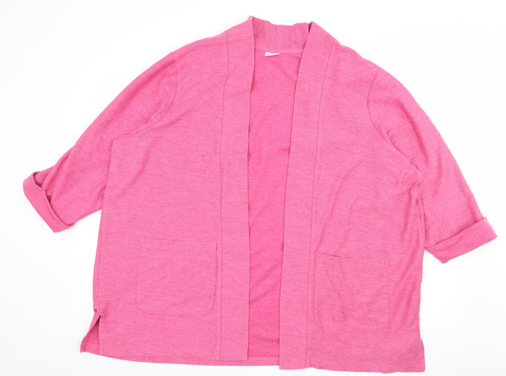 Damart Womens Pink  Jersey Cardigan Jumper Size 14