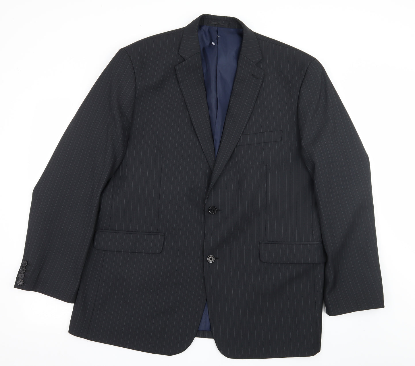 Charlton Gray  Mens Blue Striped  Jacket Suit Size XL