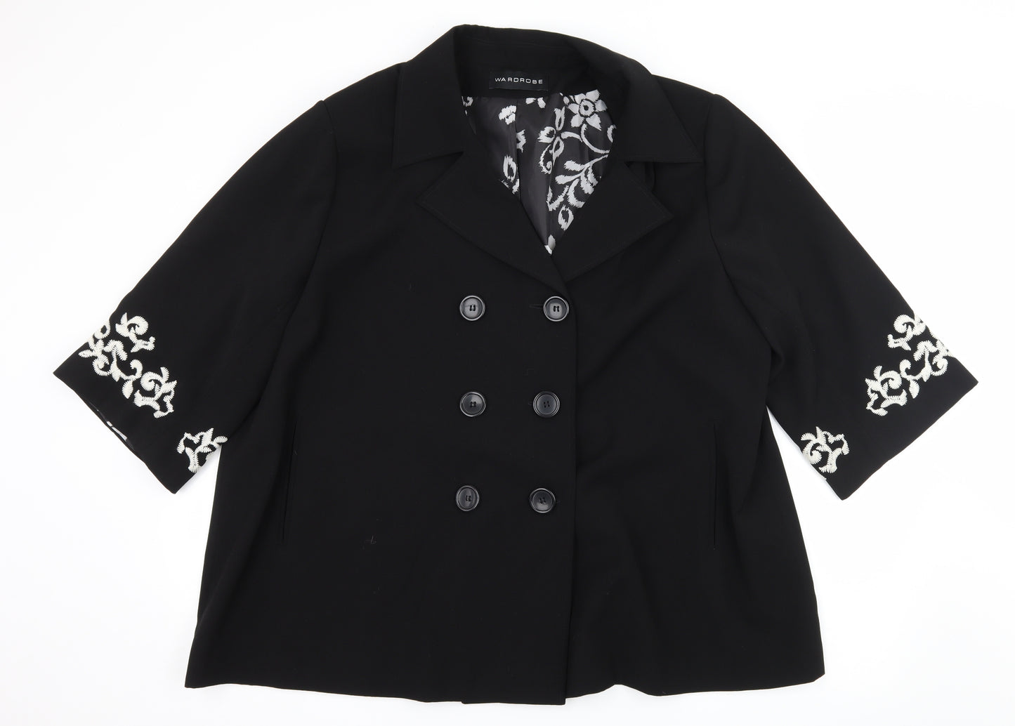 Wardrobe Womens Black Geometric  Jacket  Size 24