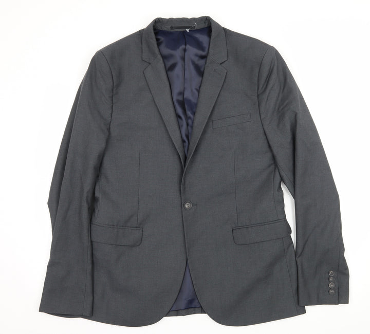 Topman Mens Grey Jacket Suit Jacket Size L