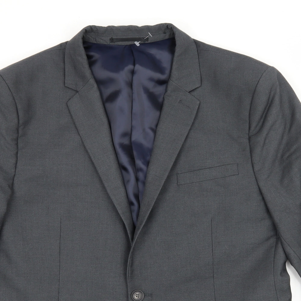 Topman Mens Grey   Jacket Suit Jacket Size L